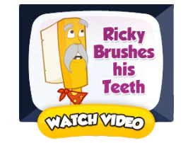 ricky brushes teeth